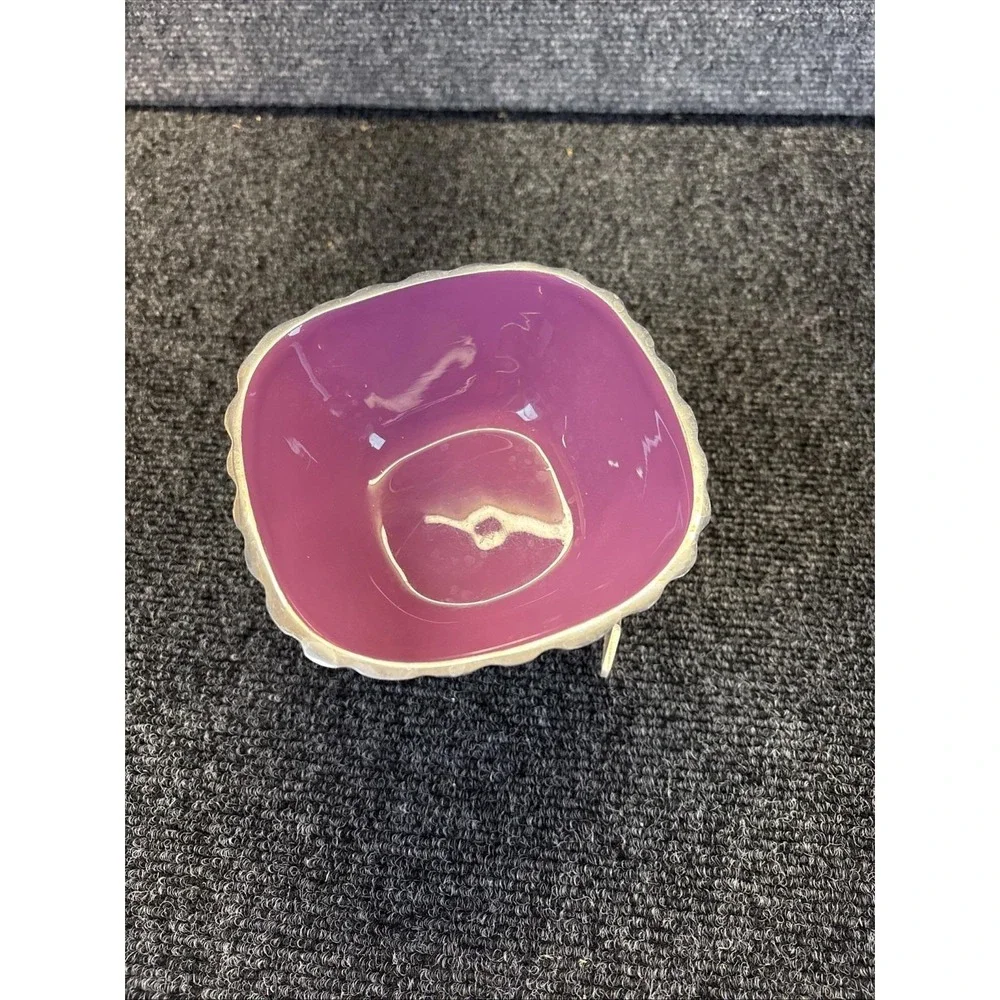 Towle Silver Fluted Violet Purple Bowl Candy‎ Dish~2